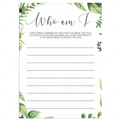 garden bridalshower who am i guessing game idea by LittleSizzle