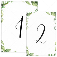 Printable greenery table numbers by LittleSizzle