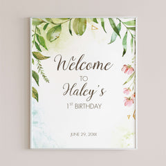 Garden Birthday Welcome Sign for Any Age Template