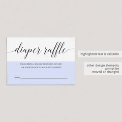Diaper raffle ticket template instant download by LittleSizzle