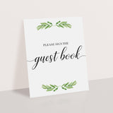 Instant download green baby shower decor guest book signage by LittleSizzle