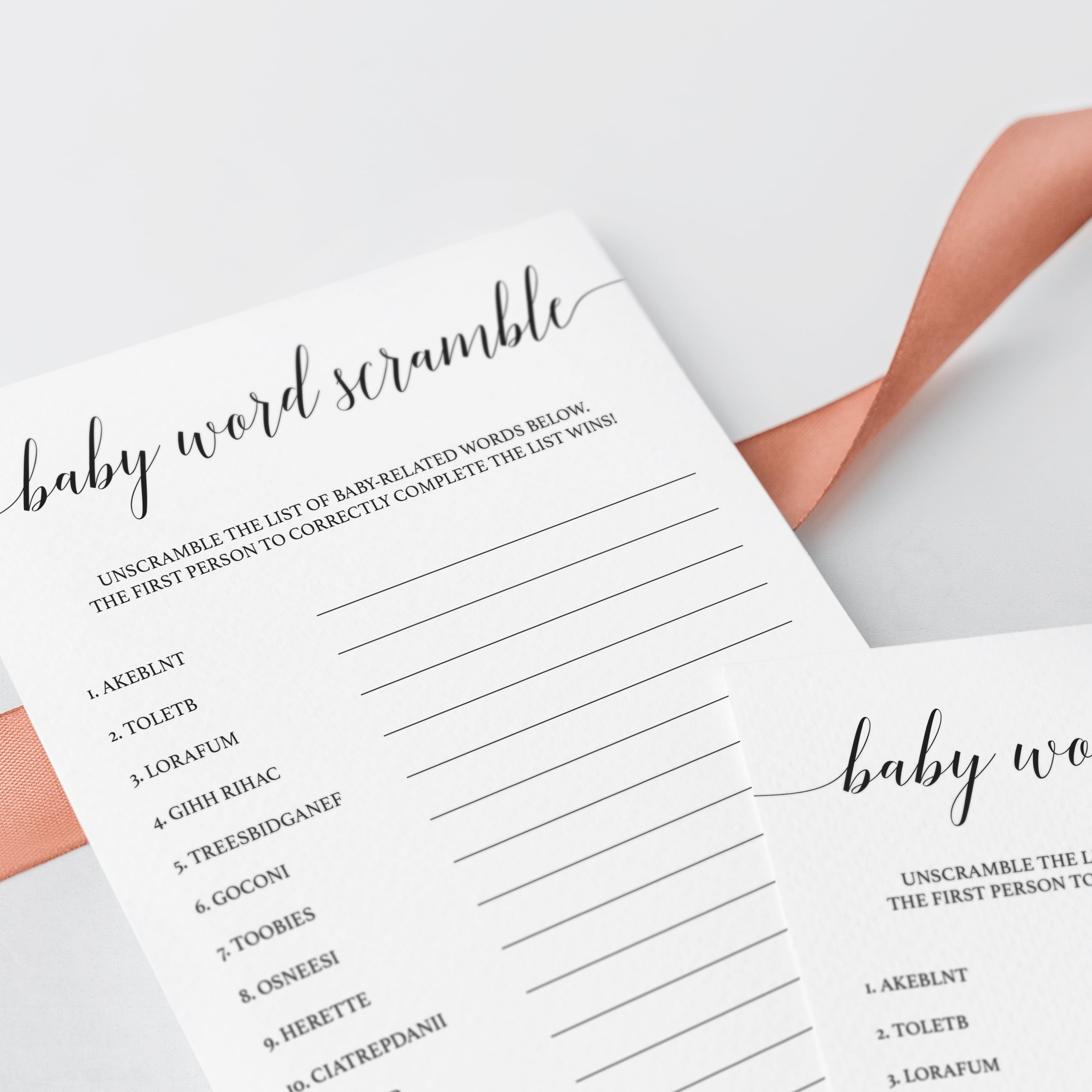 Simple baby word scramble printable by LittleSizzle