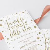 Gold Baby Sprinkle Invitation Set Editable Templates