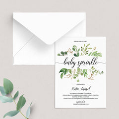 Green baby sprinkle invite template by LittleSizzle