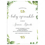 Green wreath baby sprinkle invitation template by LittleSizzle
