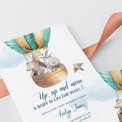 Up, Up and Away Baby Shower Invitation Template