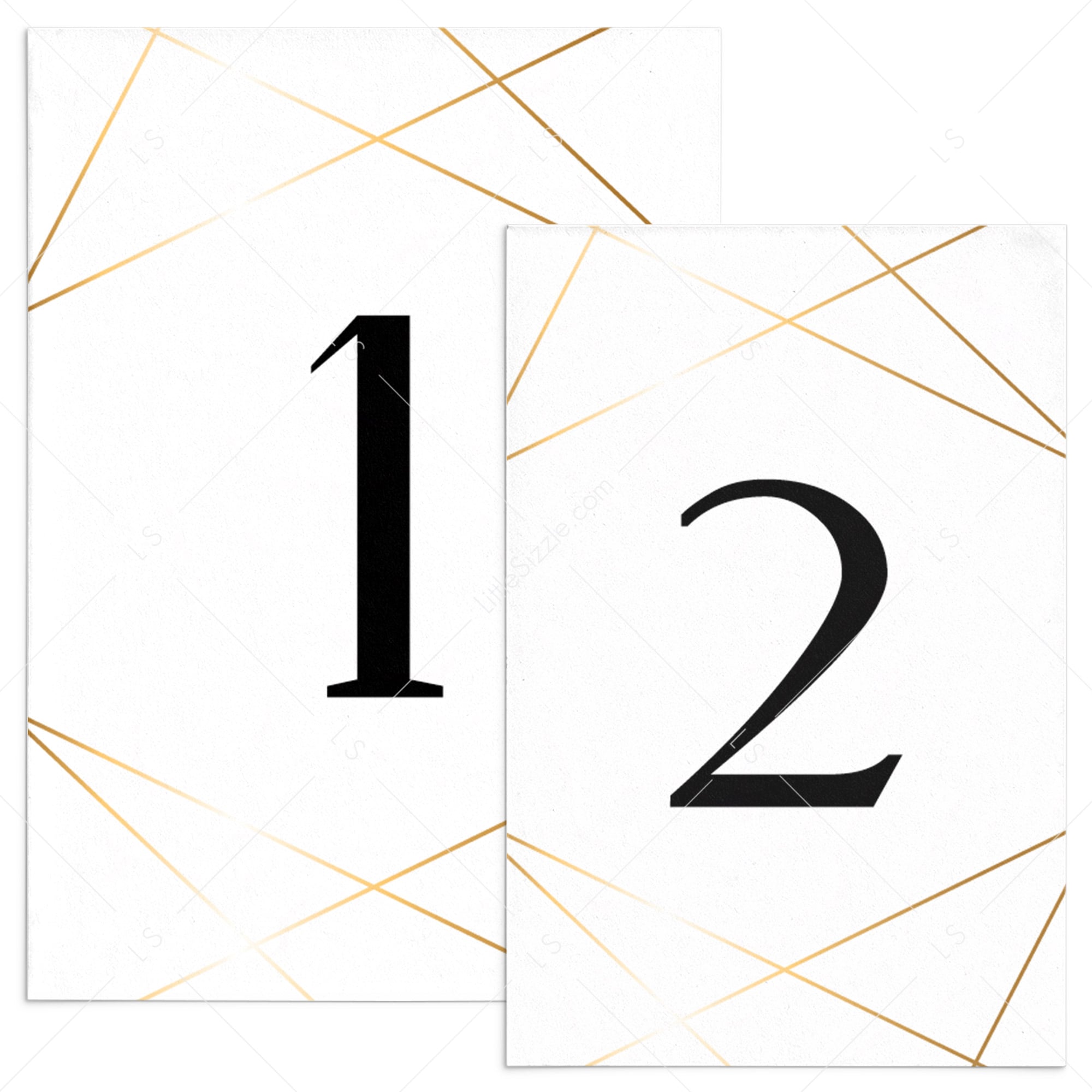 Gold table numbers template download by LittleSizzle