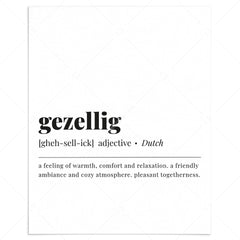 Gezellig Definition Print Instant Download by LittleSizzle