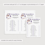 Spooky Halloween Party Game This or That Printable