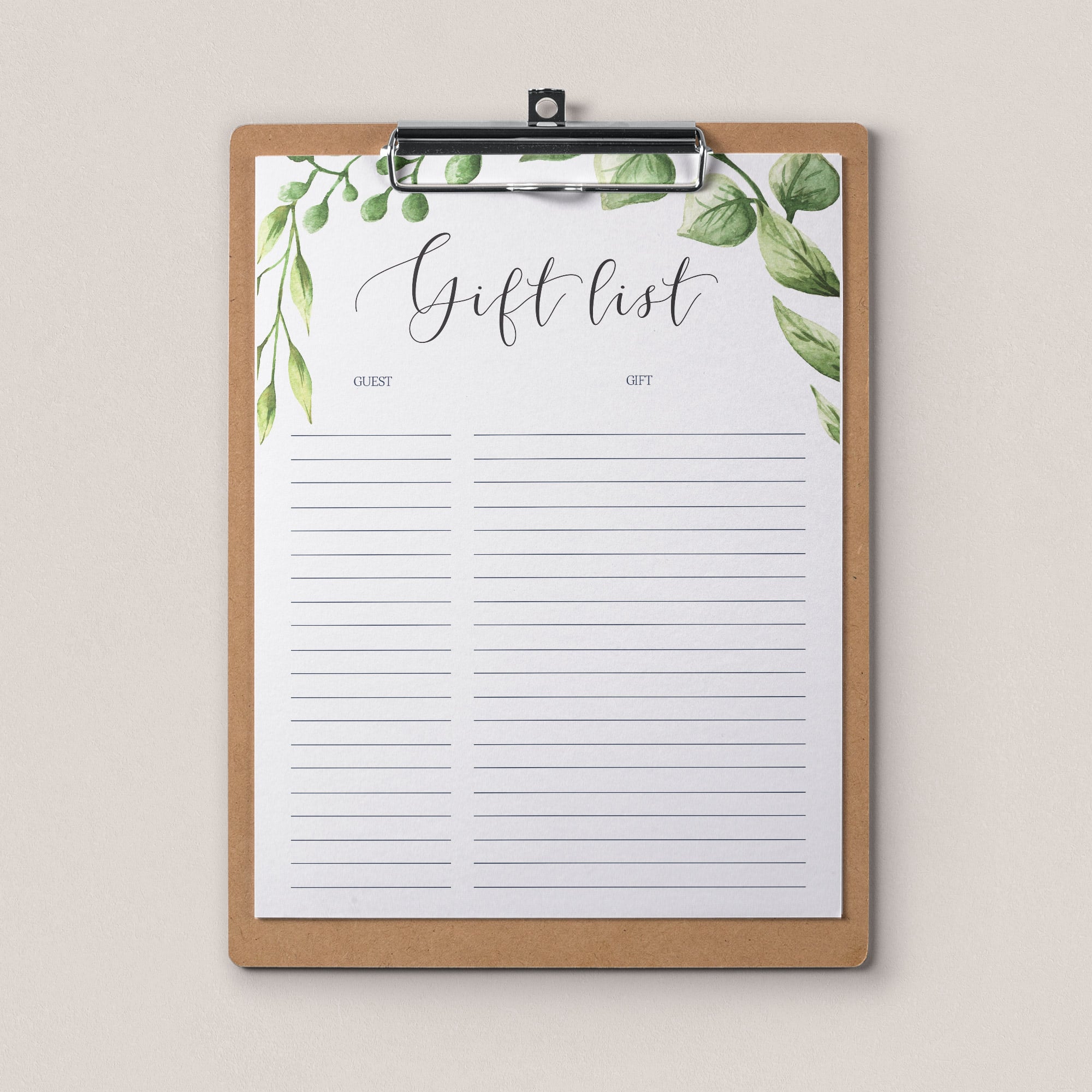 Gift and guest log printable files by LittleSizzle