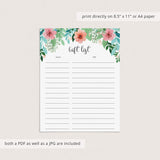Printable baby shower gift list for girls by LittleSizzle