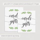 Green gift sign printable for boho themed event by LittleSizzle