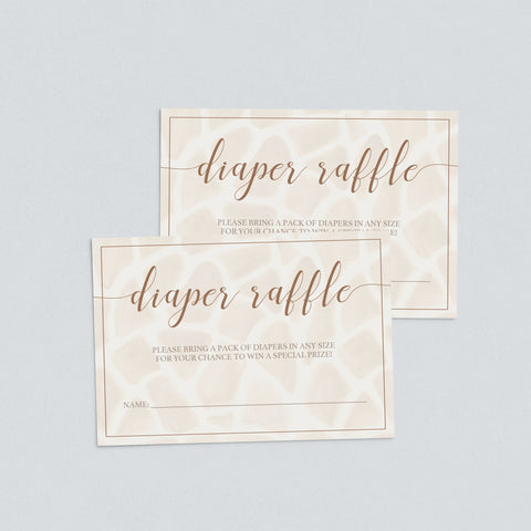 Safari baby shower Diaper Raffle ticket editable template | Instant ...