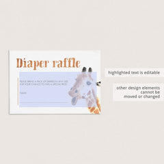 Giraffe Baby Shower Diaper Raffle Ticket Template by LittleSizzle