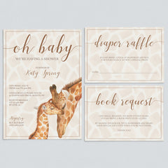 Giraffe baby shower invitation templates download by LittleSizzle