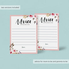 Girl baby shower advice card by LittleSizzle