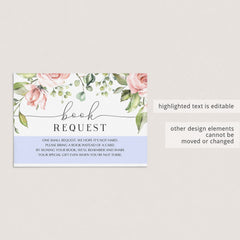 Watercolor flowers on baby shower book cards by LittleSizzle