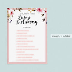 Baby Shower Games Package Floral Printable