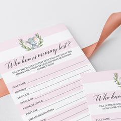 Elephant themed baby sprinkle game printable by LittleSizzle