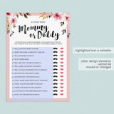 Florals Baby Shower Games Pack Printable