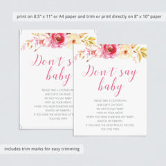 Dont say baby clothespin game for girl by LittleSizzle