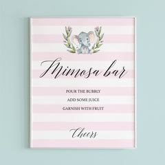 Pink white mimosa bar sign printable by LittleSizzle