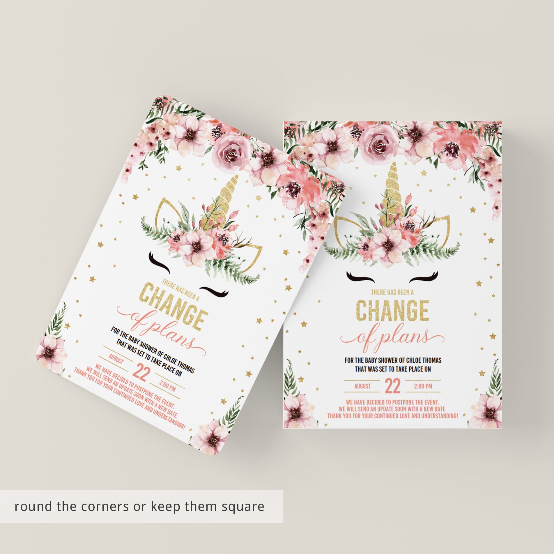 Change of plans baby shower template for girl by LittleSizzle