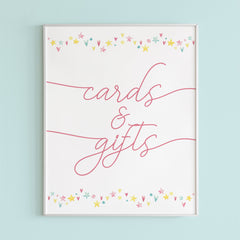 Pink cards and gifts sign for pink party printable by LittleSizzle