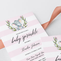 Watercolor elephant baby sprinkle invitation by LittleSizzle