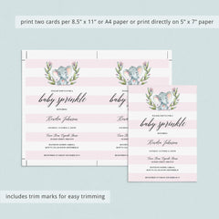 Pink and White Baby Sprinkle Invitation Set Download