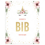 Gold baby shower decorate a bib sign printable by LittleSizzle
