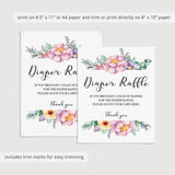 Instant download diaper raffle sign for girl baby shower by LittleSizzle