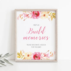 Watercolor flowers baby shower decor by LittleSizzle