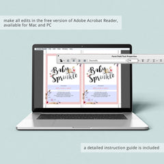 Florals baby sprinkle evite template instant download by LittleSizzle