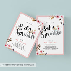 Floral Baby Sprinkle Invitation Template Download