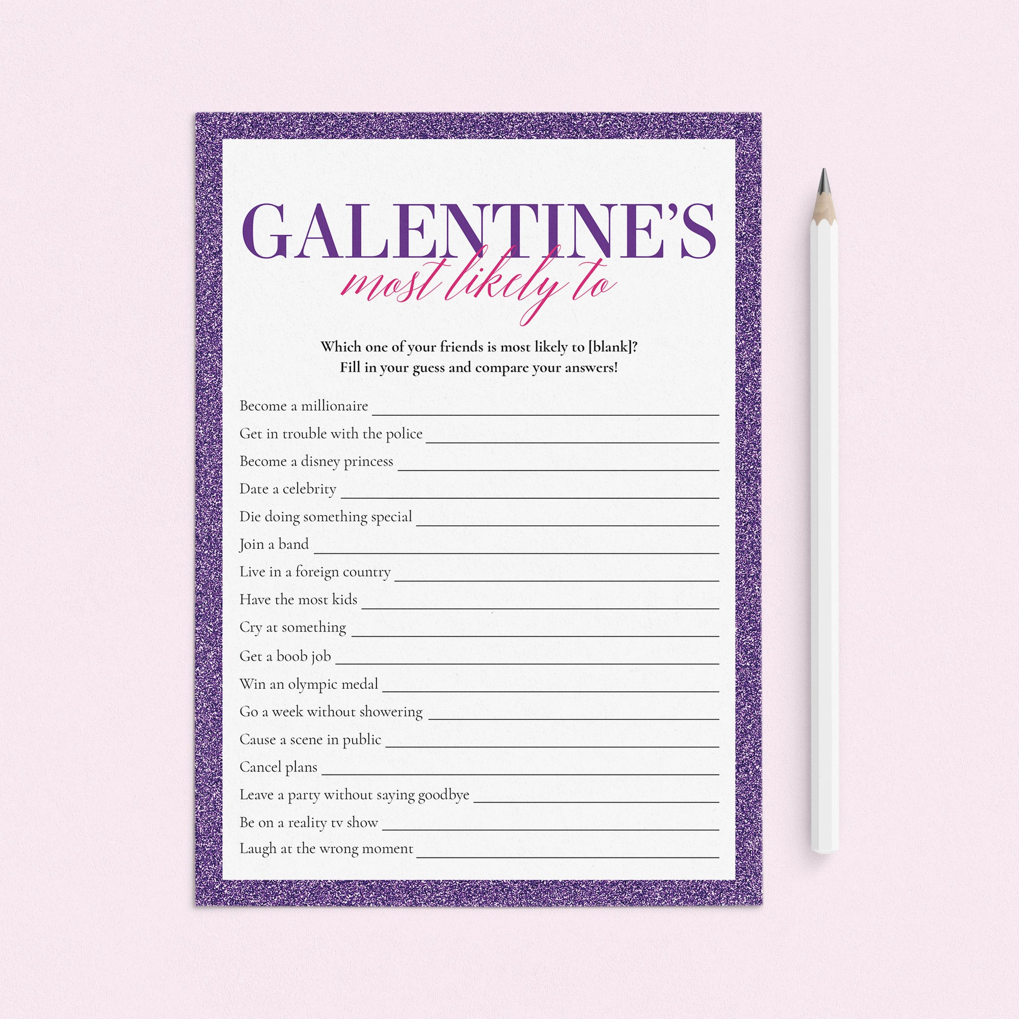 Galentine's Most Likely To Game Printable by LittleSizzle