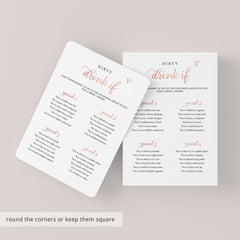 Rose Gold Bachelorette Dirty Games Pack Printable