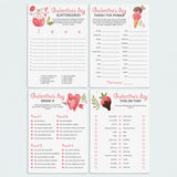 4 Fillable Galentines Day Games Instant Download by LittleSizzle
