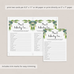 Who's Most Likely To Girls Night Game Printable