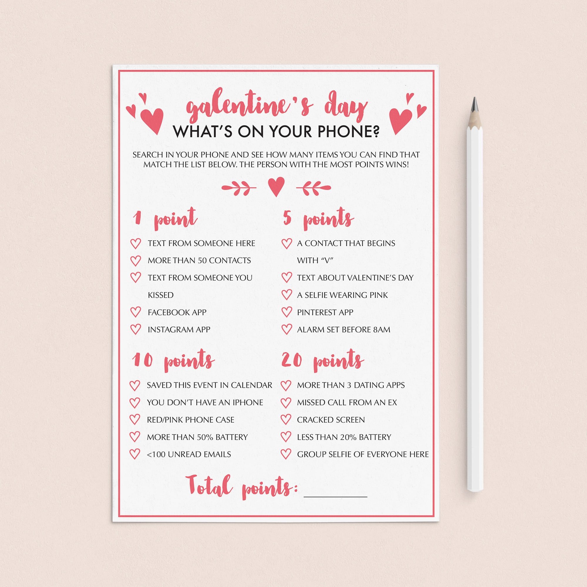 What's On Your Phone Game for Galentine's Day Party by LittleSizzle