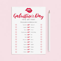 Galentines Party Game This or That Printable by LittleSizzle