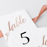 Chic Table Decor Rose Gold Table Numbers Template