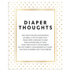 Printable fun baby shower activity diaper thoughts sign by LittleSizzle