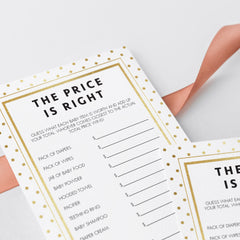 Gold glitter price is right baby shower games download by LittleSizzle