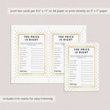 Printable the price is right game for twinkle twinkle shower by LittleSizzle