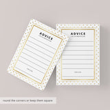 Gold Glitter Baby Advice Cards for New Parents