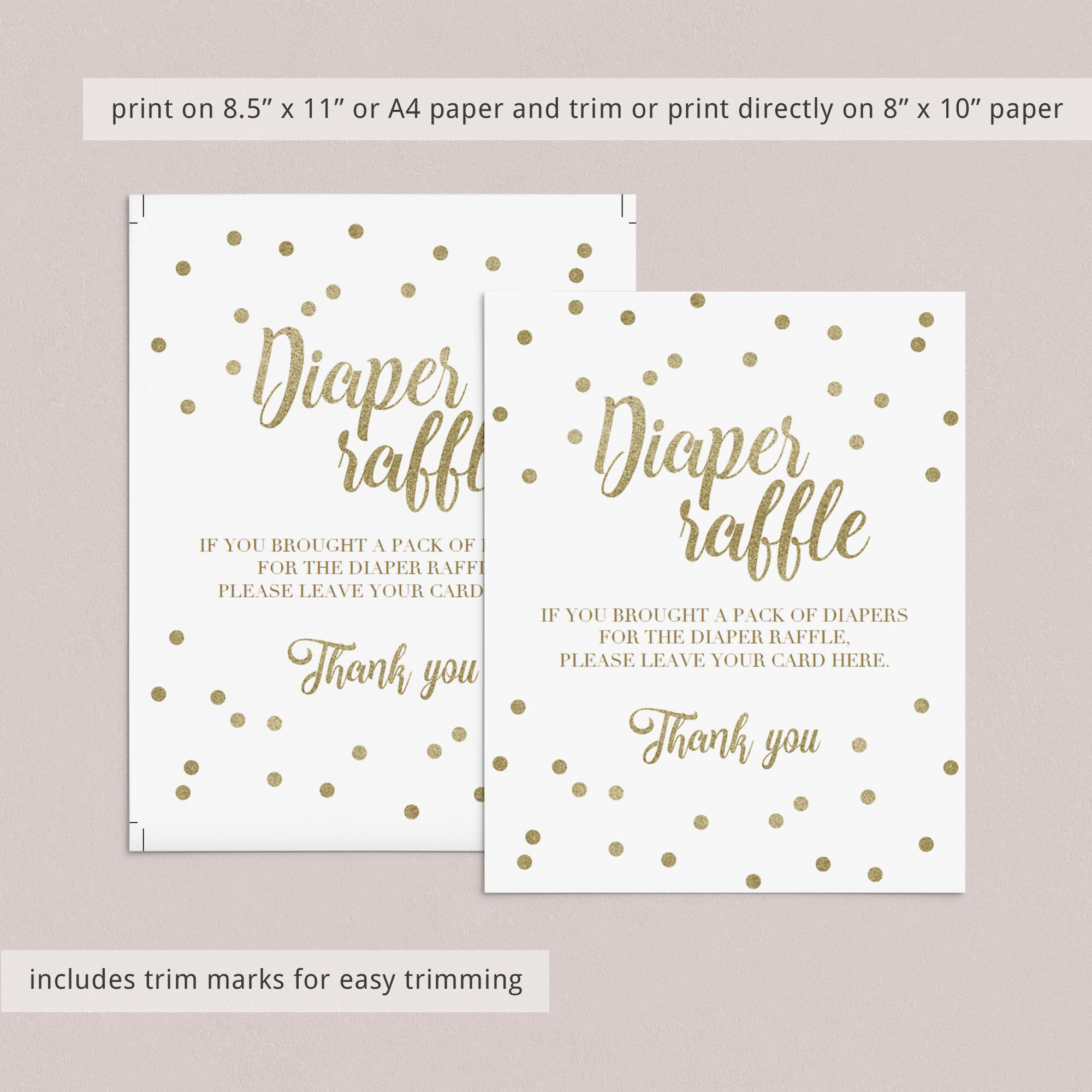 Neutral baby shower decor diaper raffle template by LittleSizzle