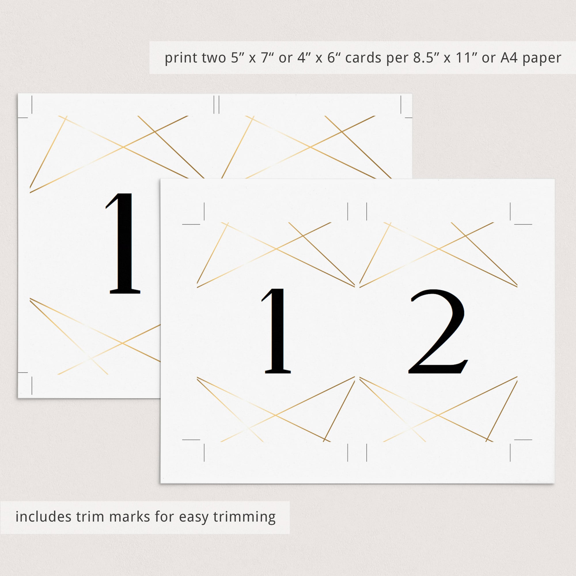 Editable gold table numbers template by LittleSizzle