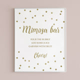 Gold shower mimosa bar printable sign by LittleSizzle