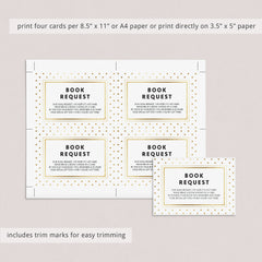 Editable bring a book instead of a card for gold baby shower by LittleSizzle